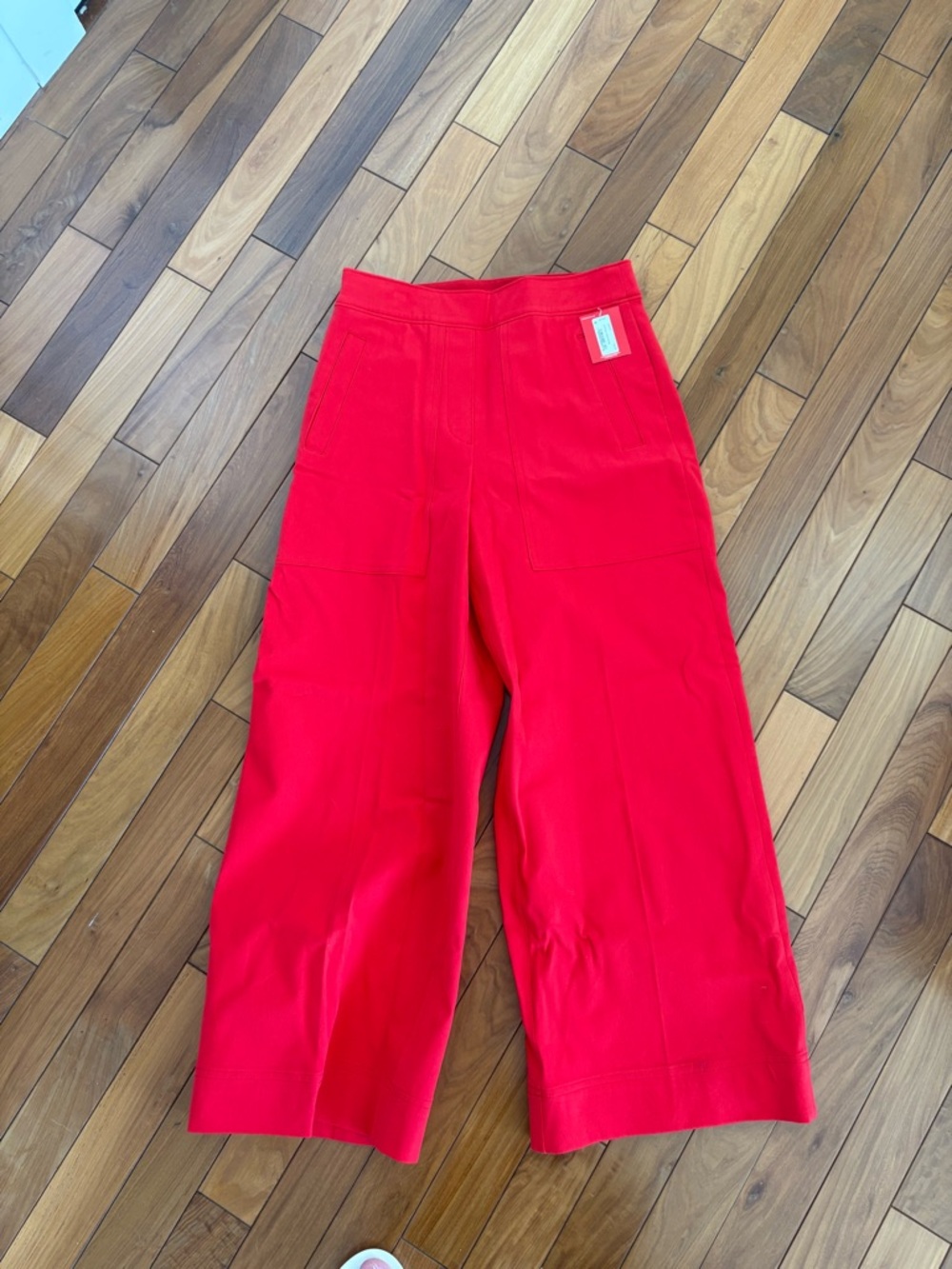 SPANX Bright Red Wide-Leg Crop Pants